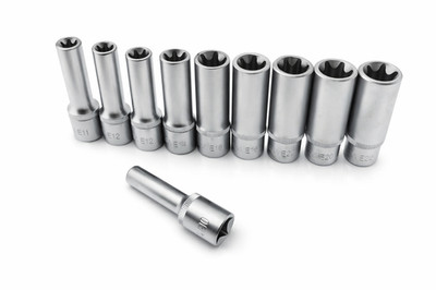 9pc 1/2'' DR Female E Star Deep Socket Torx Auto Tool E10-E24  With Socket Holder