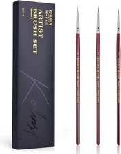 Kolinsky Sable Miniature Paint Brushes -  Professional Ultra Fine Point Brush fo