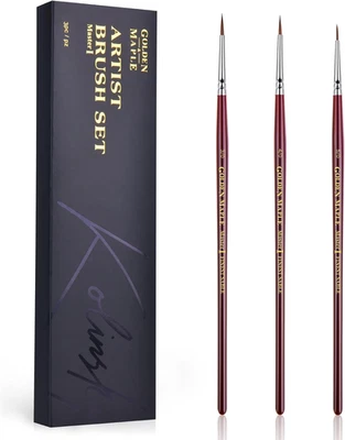 Kolinsky Sable Miniature Paint Brushes - Professional Ultra Fine Point Brush fo