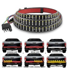 Led Tailgate Light Bar 60 Triple Row 5-function Strip For Pickup Trailer Suv