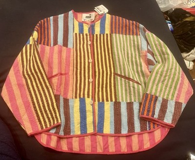 Mii Collection Jacket Diti Multi Craie Colorful Oversized Small NWT 
