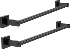 Towel Bar for Bathroom, 24" 2 Pack Wall Mounted Towel Rack, Black