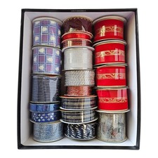 Lot 3 Holiday Ribbon 20 Spools 180 Total Feet Premium Crafts Gifts Wreaths NEW