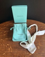 Empty Tiffany  Co Box With Drawstring Pouch And Bow 3  X 3.75  X 1.5  