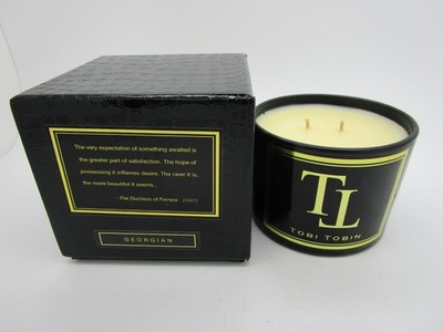 Tobi Tobin GEORGIAN 9 oz  2-Wick Scented Candle Sandalwood Gardenia Luxury