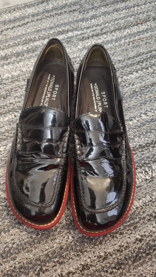 Mocasines sin cordones de charol negro DONALD J PLINER SPORT para mujer talla 11M preppy Foto 2 de 4