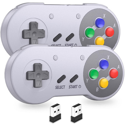 2.4 Ghz Wireless SNES Switch Online Controller, USB Receiver, Compatible with Sw