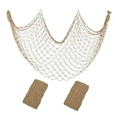 Decorative Fishing Net 2 Pack Large Fish Net Decor for 80x40 Inch Caramel