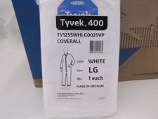 25 Pack Dupont Tyvek Chemical Resistant Coveralls Size Large 400 White