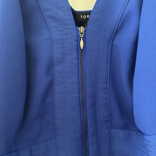 Torrid Blue Peplum Tank Top Front Zip Sleeveless V-neck Women's Size 3X - Picture 8 of 8