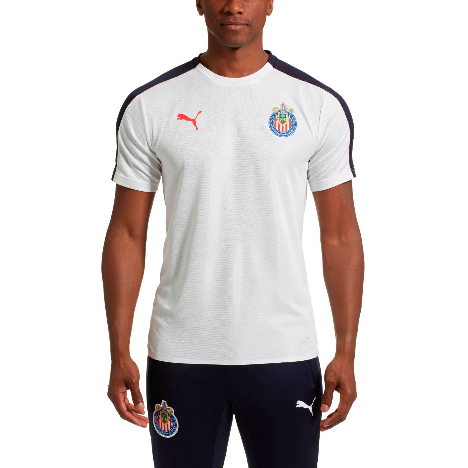 PUMA Chivas Stadium Jersey Blue Men's Sporty Athletic T-Shirt Half Sleeves Tee