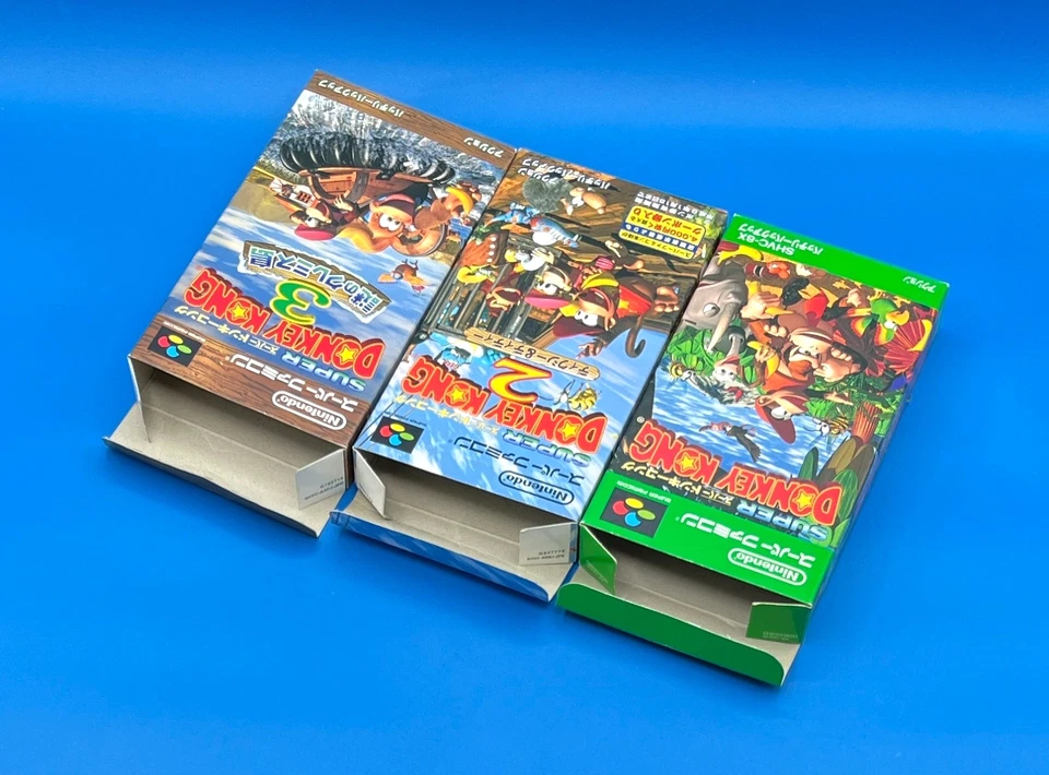 Lot 4 super donkey kong 1 2 3 + Guide BooK 3box  SNES super famicom Japanese - Image 2 of 4