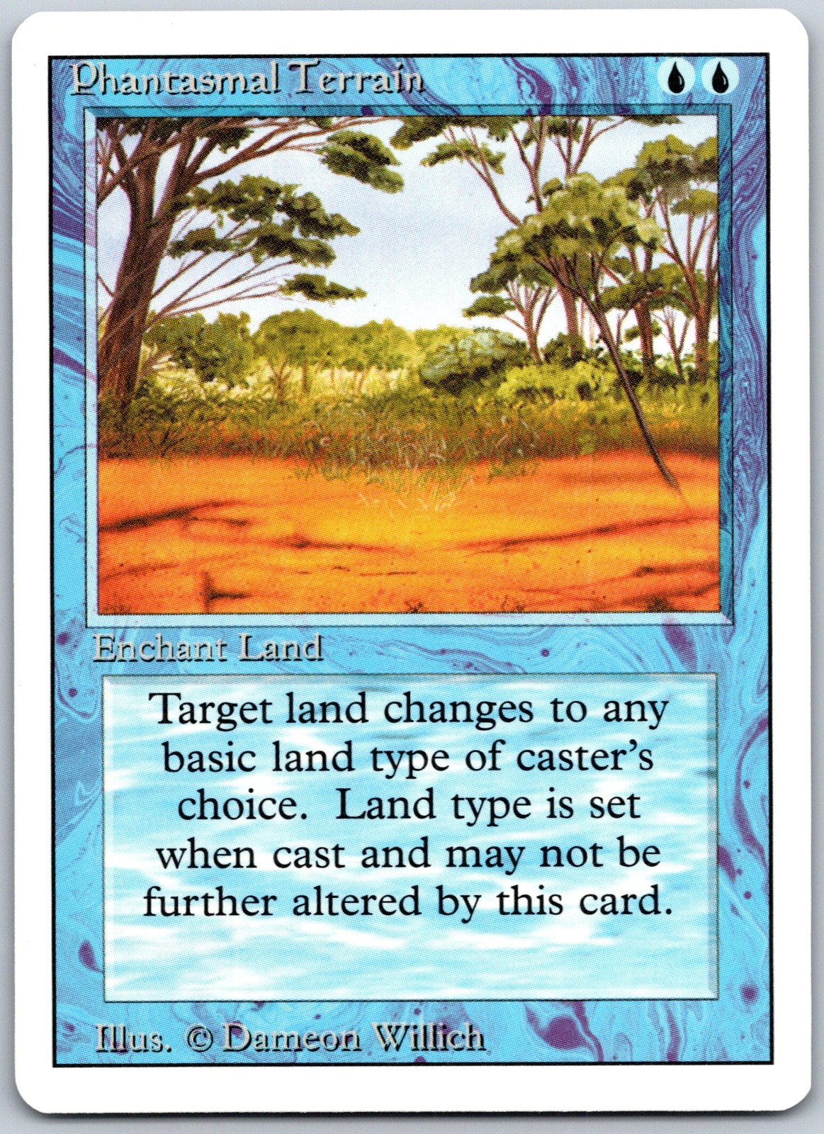 Phantasmal Terrain Revised Edition MTG NM