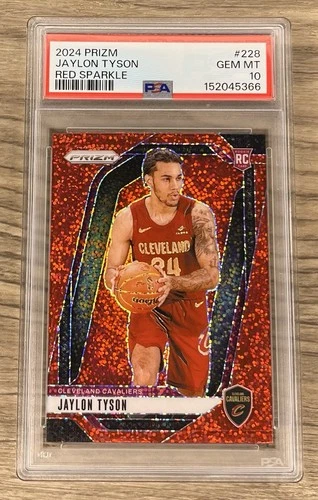 PSA 10 2024-25 Panini Prizm - Jaylon Tyson #228 Red Sparkle Prizm (RC)