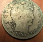 1898 Barber Quarter 25C Silver Circulated Uncertified US Coin Collectible