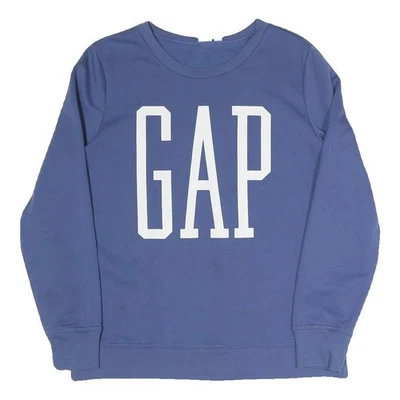 GAP Sweatshirt Homme Col Rond Bleu S Coton Mélangé Logo Pull Casual - Photo 1/4