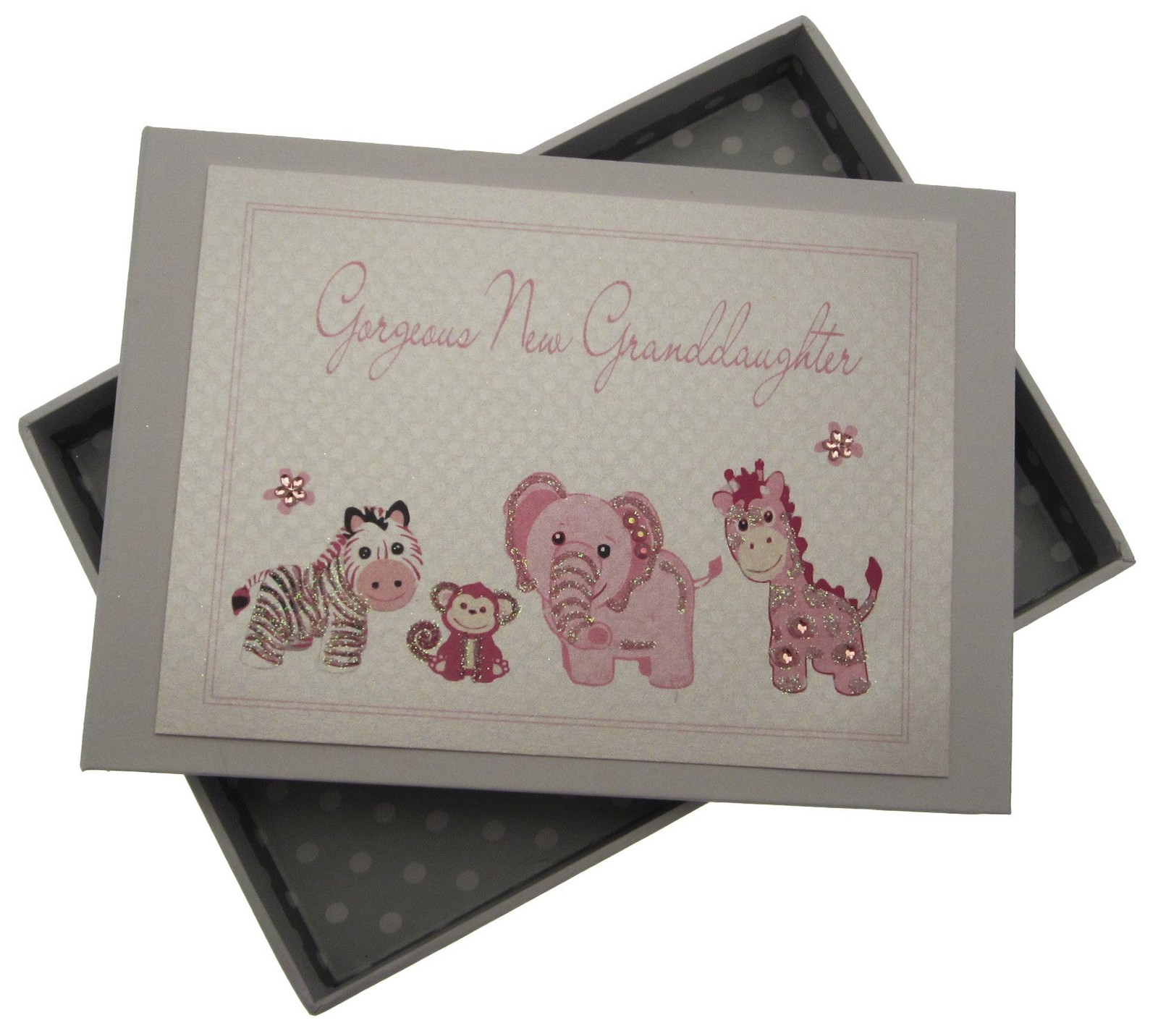 White Cotton Cards Handmade Gorgeous Granddaughter 12.5x17.5x2.5 cm,