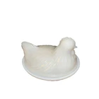 Hen On Nest Vintage Milk Glass Hazel Atlas 5”x4” Covered Dish Chicken Unmarked
