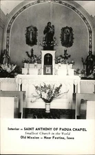 Festina, Iowa IA Interior of Saint Anthony Padua Chapel Chrome Vintage Postcard