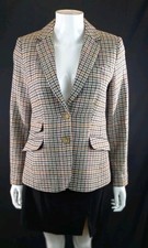 Joules Brown Check Aster UK 12 EU M Equestrian Style Tweed Jacket Wool Mix