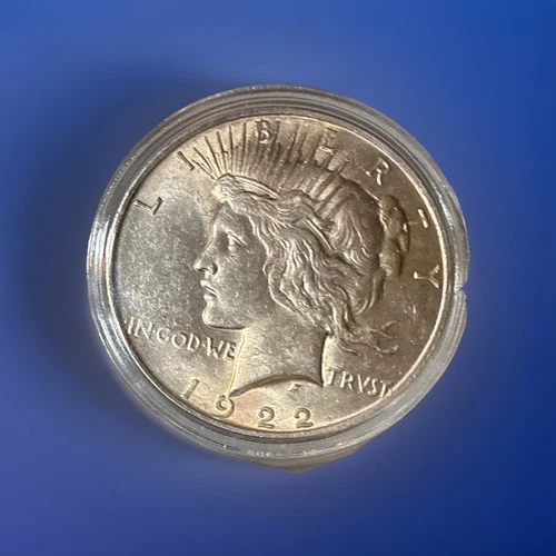 1922 Peace Silver Dollar – Philadelphia Mint – 90% Silver – AU - Light Toning