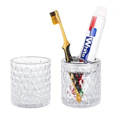 2pcs Toothbrush Holders for Bathrooms,Glass Toothbrush Holder and Bathroom Tu...