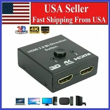 HDMI 2.0 HDTV Switch Switcher Splitter Bi-Direction Hub 2 IN 1 OUT 1IN TWO OUT 