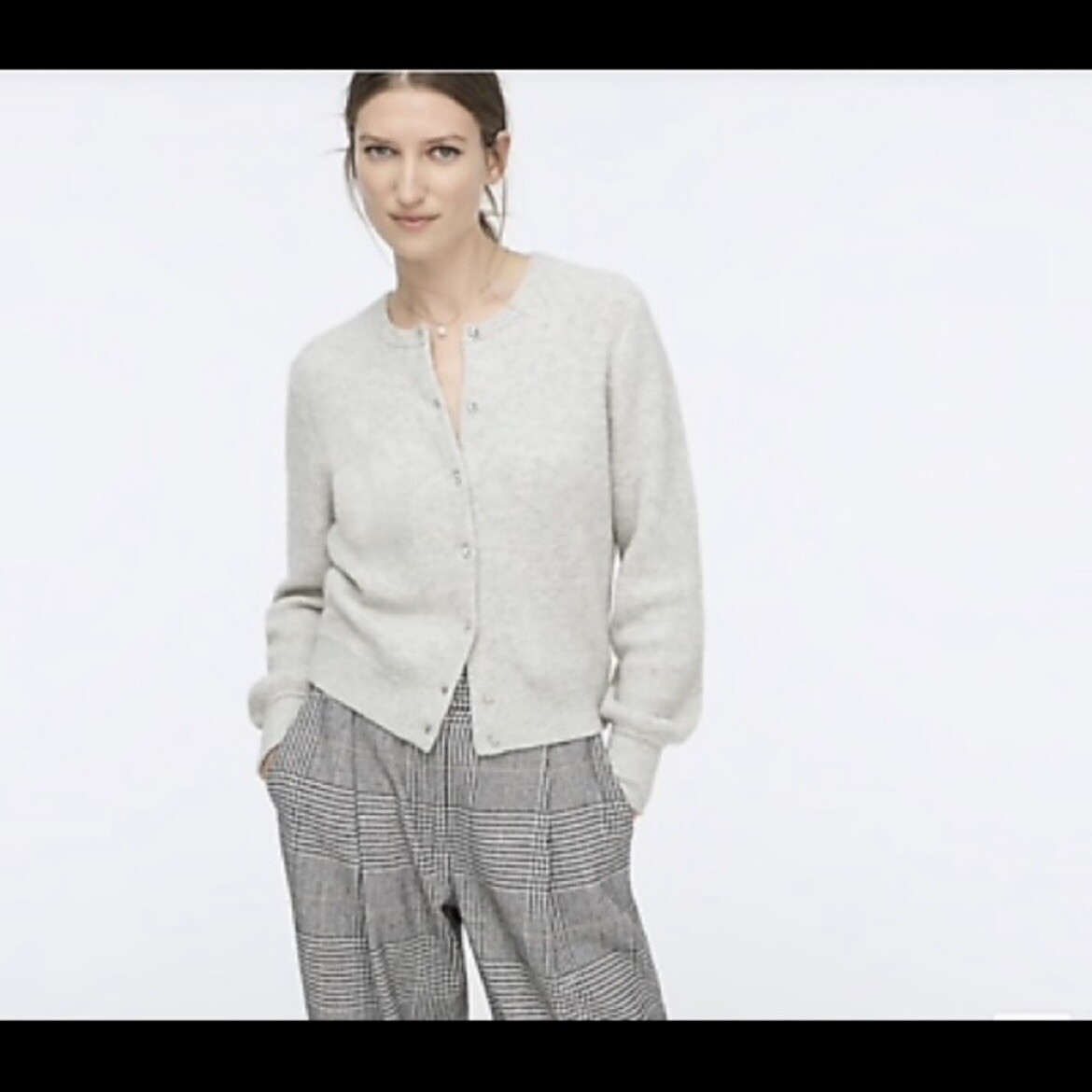 J CREW Women XS Gray Ribbed Cardigan 
