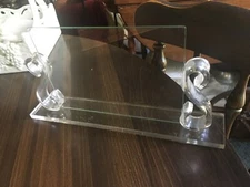 OLD GLASS TABLE TOP PICTURE FRAME -HOLDS 7 X 5 PHOTO -11.5 INCHES LONG