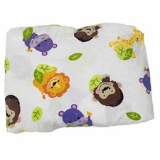 Fisher Price Precious Planet Crib/Toddler Bed Fitted Sheet Jungle Animals
