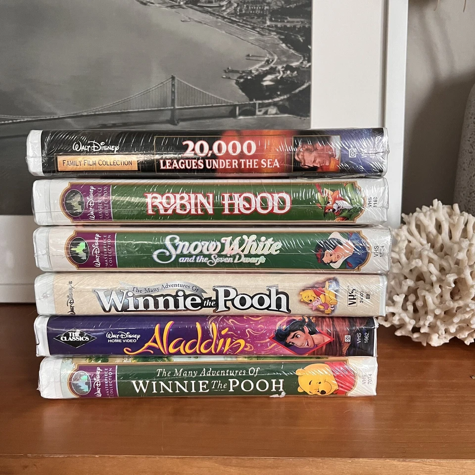 Lot of 6 MASTERPIECE Collection Walt Disney VHS SEALED UNOPENED Tape Aladdin - Image 2 of 4