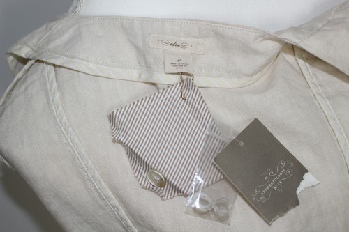 NWT Anthropologie idra Present Yourself Creme Linen Bow Blazer, Women's Sz 0 - Picture 8 of 11