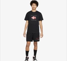 Image of Jordan Flight Essentials Tee / T Shirt Size L Uk Black/White/Gym Red