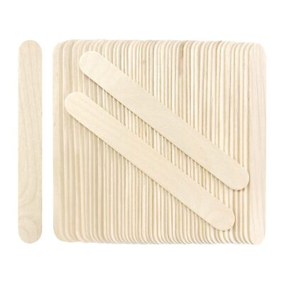 200Pcs Jumbo Wooden Craft Sticks Wooden Popsicle Craft Sticks Stick 6  Long x...