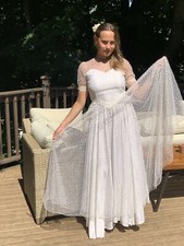 1950s Polka Dots Tulle Dress - 50s Wedding Dress - 50s Prom Dress
