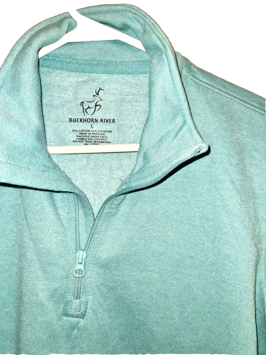 NWT Buckhorn River Apparel Mens Large sweatshirt quarter zip artic