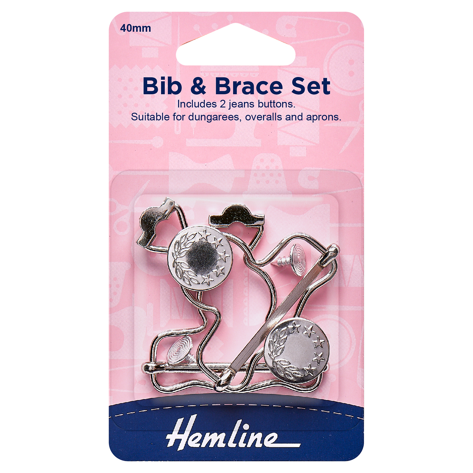 Hemline Nickel 40mm Bib and Brace Set - Image 2