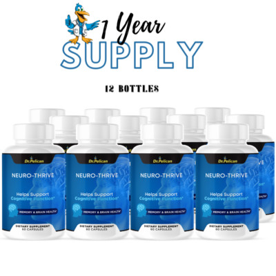 Neuro-Thrive- Brain Support- 12 Bottles- 720 Capsules