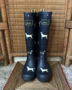 dog print rain boots