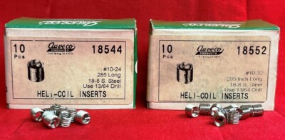 AU-VE-CO HELI-COIL INSERTS 18544 QTY: 9 18552 QTY: 11 (LOT OF 20)