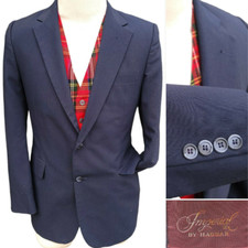Vintage Haggar Navy Blue Blazer Mens 40R Suit Jacket Sport Coat 80s Two Button