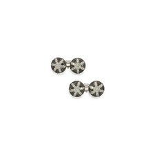 Star Design, Set With Clear White  Black Round Cut Cubic Zirconia Men Cufflink