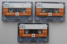 SONY DC-90 VINTAGE USED CASSETTE TAPE LEADERLESS x 3
