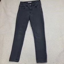Levis Jeans Womens 28 Black 721 High Rise Skinny Medium Wash Denim Meas 27x28