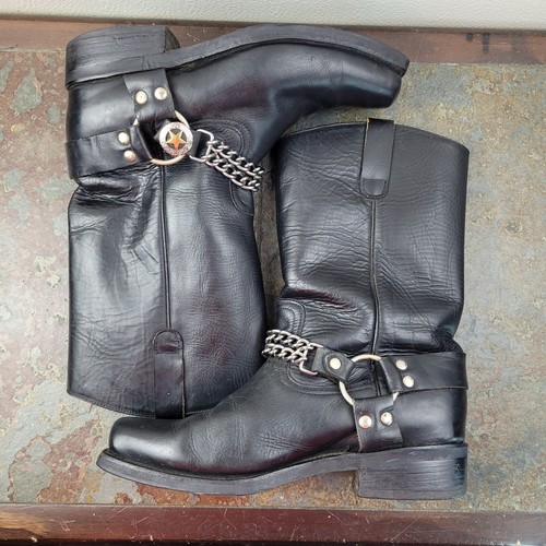 Champion Attitude Mens Sz 9D Black Leather Boots - Foto 2 di 21