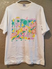 Vintage Crazy Shirt Hawaii Made In USA T-shirt Super Colorful Graphics Large.