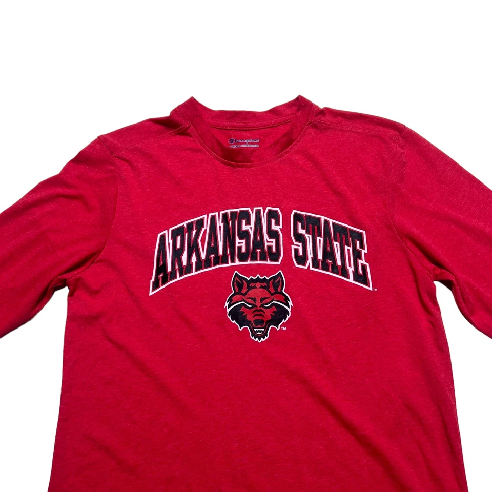 Champion Arkansas State Red Wolves Shirt Adult Medium Red Long Sleeve Mens - Image 2 of 4