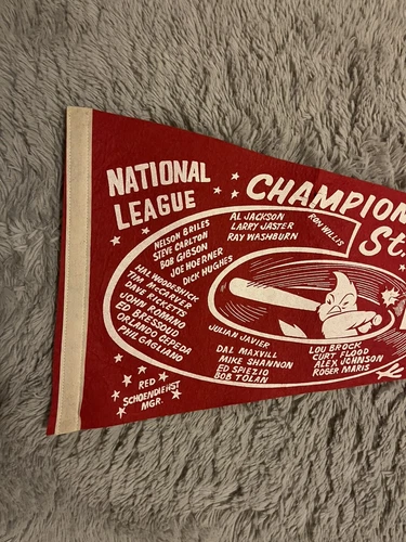 1967 年圣路易斯红雀队 NL 冠军/世界系列 Scroll Pennant Brock, Gibson - 第 2 张/共 13 张