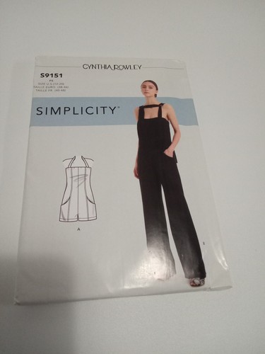 SIMPLICITY PATTERN 9151  JUMPSUIT  ROMPER  MISSES  SIZES  12 14 16 18 20   UNCUT
