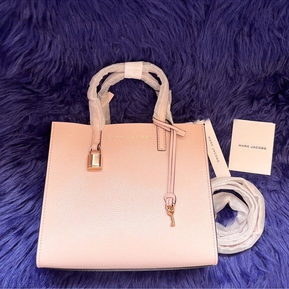 New! NWT MARC JACOBS Mini Grind Crossbody Tote Bag in Peach